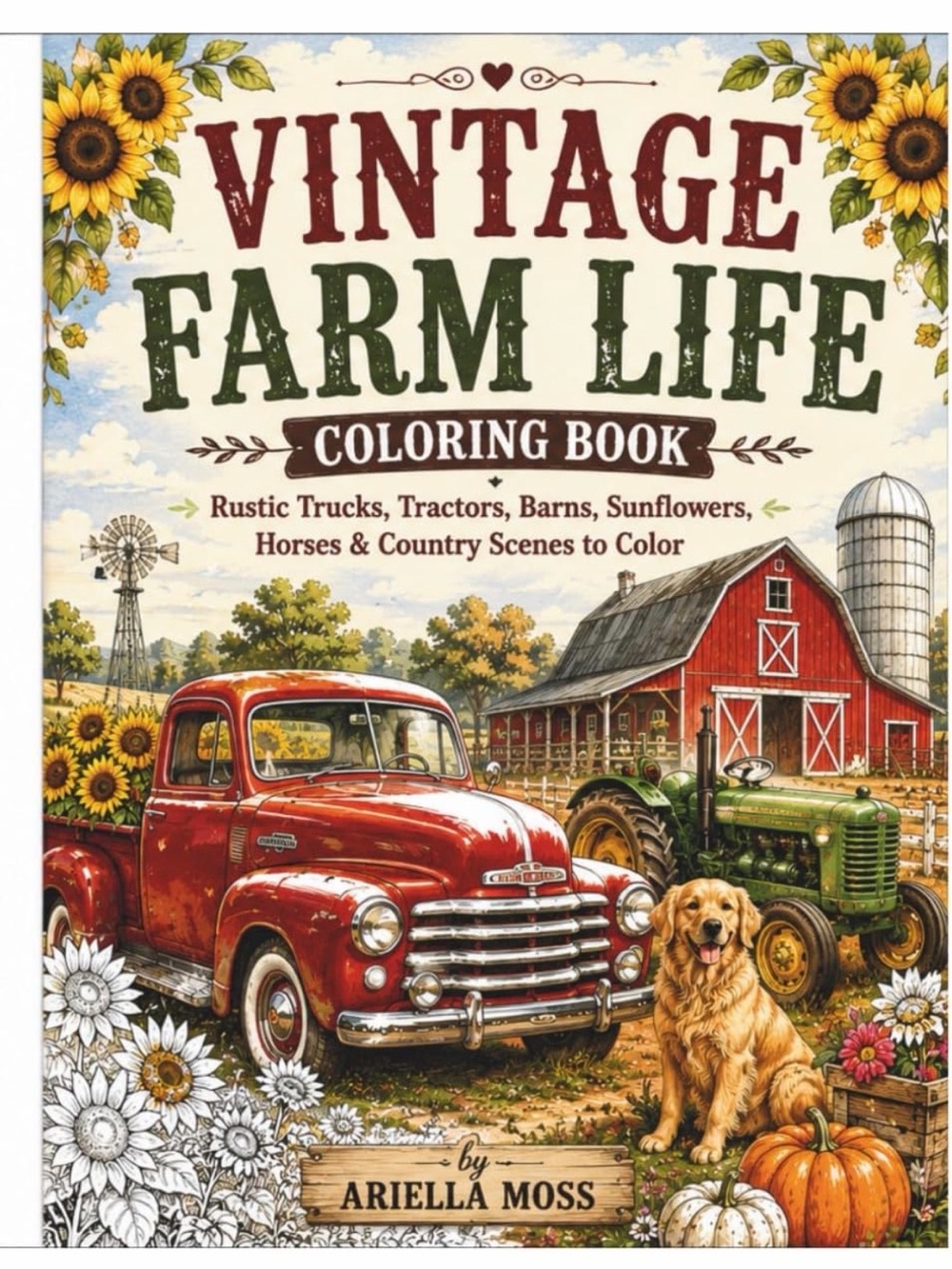 NEW Vintage Farm Life Coloring Book